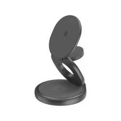 Bazic Gomag Gyre, 360 Rotating Base 3 In 1 Wireless Charger With Apple Watch And Airpods Charging - Gunmetal